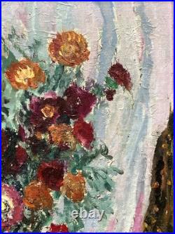 Henri GOURC (1889-1973) Huile sur Toile Nature Morte Vase au Bouquet de Fleurs