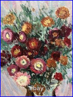 Henri GOURC (1889-1973) Huile sur Toile Nature Morte Vase au Bouquet de Fleurs