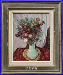 Henri GOURC (1889-1973) Huile sur Toile Nature Morte Vase au Bouquet de Fleurs