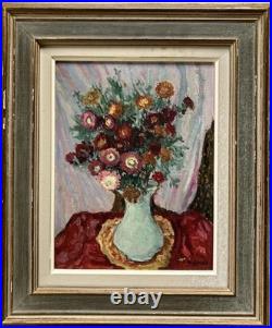 Henri GOURC (1889-1973) Huile sur Toile Nature Morte Vase au Bouquet de Fleurs