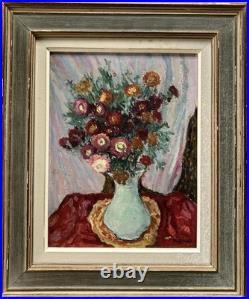 Henri GOURC (1889-1973) Huile sur Toile Nature Morte Vase au Bouquet de Fleurs