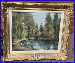 Henri STENN. Titré Meung -sur-Loire' Peinture huile sur toile signé