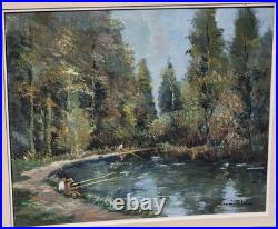 Henri STENN. Titré Meung -sur-Loire' Peinture huile sur toile signé