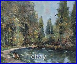 Henri STENN. Titré Meung -sur-Loire' Peinture huile sur toile signé