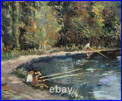 Henri STENN. Titré Meung -sur-Loire' Peinture huile sur toile signé