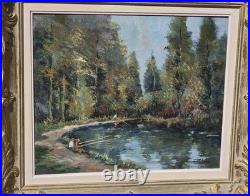 Henri STENN. Titré Meung -sur-Loire' Peinture huile sur toile signé