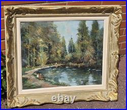 Henri STENN. Titré Meung -sur-Loire' Peinture huile sur toile signé
