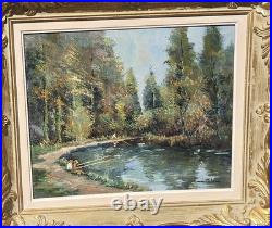 Henri STENN. Titré Meung -sur-Loire' Peinture huile sur toile signé