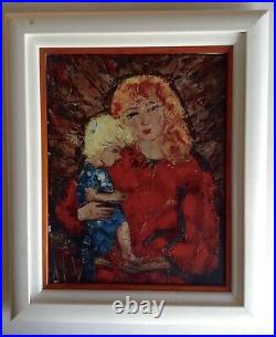 Henry Maurice d'ANTY (1910-1998) Expressionniste Maternité Huile sur toile Signé