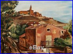 Henry de WAROQUIER tableau paysage Italie Toscane village huile école de PARIS
