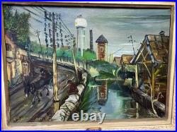 Hérimoncourt (doubs)Tableau Roger Comte HST P8 signé basG cadre Montparnasse