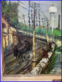 Hérimoncourt (doubs)Tableau Roger Comte HST P8 signé basG cadre Montparnasse
