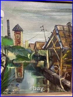 Hérimoncourt (doubs)Tableau Roger Comte HST P8 signé basG cadre Montparnasse