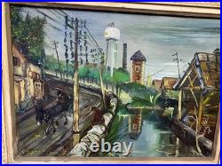 Hérimoncourt (doubs)Tableau Roger Comte HST P8 signé basG cadre Montparnasse