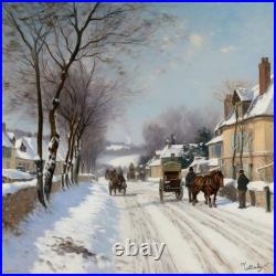 Hiver à Belleville Tableau original acrylique sur toile 30x30 cm