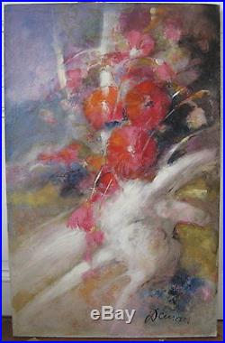 Hst huile sur toile de Albert Deman bouquet peinture tableau