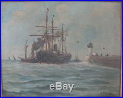 Hst huile sur toile marine signé A. Fournier peinture tableau