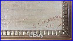 Hst huile sur toile marine signée G. Lamarche 1917 (1)