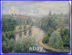 Huile Impressionniste Crozant La Vallée de la Creuse à la Celle Dunoise été 1947