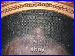 Huile Sur Toile 1900 Portrait jeune Femme ovale Signée CONELY école américaine