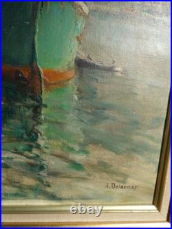 Huile Sur Toile Concarneau Chalutiers Et Thonier Encadre