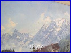Huile Sur Toile Montagne Mont Blanc Vallee Des Contamines Signee Paul Corbet