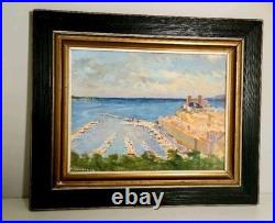 Huile Sur Toile Port De Cannes Armand Cultrera De Montaldo