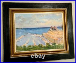 Huile Sur Toile Port De Cannes Armand Cultrera De Montaldo