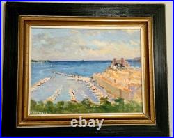 Huile Sur Toile Port De Cannes Armand Cultrera De Montaldo