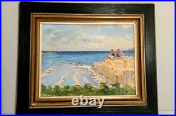 Huile Sur Toile Port De Cannes Armand Cultrera De Montaldo