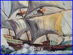 Huile Sur Toile Signée Paysage Marin XXème Siècle