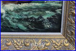 Huile Sur Toile Signée Paysage Marin XXème Siècle