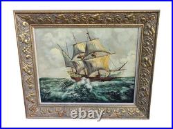 Huile Sur Toile Signée Paysage Marin XXème Siècle