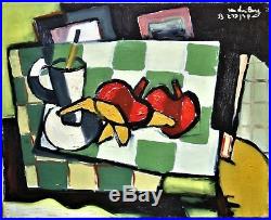 Huile-peinture-van Den Berg-cubisme-nature Morte-1953-xx Eme Siecle-couleur