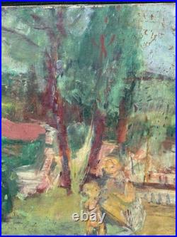 Huile sur Toile Joachim Weingart (1895-1942) Scène de jardins d'été