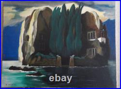 Huile sur Toile L'ILE DES MORTS Signé CHANTAL SPIT