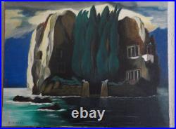 Huile sur Toile L'ILE DES MORTS Signé CHANTAL SPIT