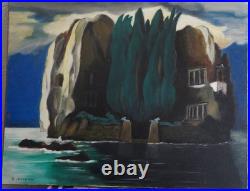 Huile sur Toile L'ILE DES MORTS Signé CHANTAL SPIT