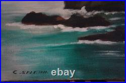 Huile sur Toile L'ILE DES MORTS Signé CHANTAL SPIT