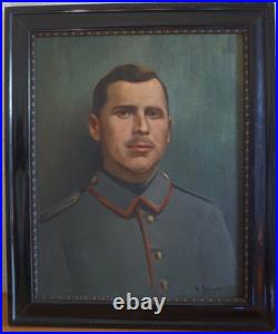 Huile sur Toile SOLDAT ALLEMAND WW1 Signé ADOLF RHEINERT 1879/1958