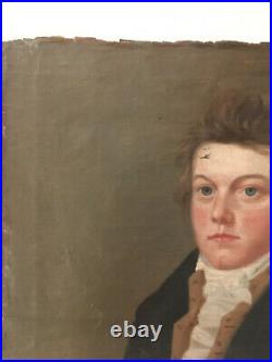 Huile sur toile 18ème Siècle. Portrait Aristocrate britannique