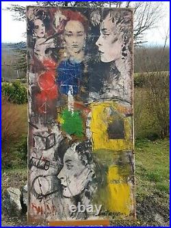 Huile sur toile Arès Antoyan multi visages & abstrait 120 x 60