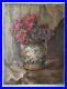 Huile sur toile Bouquet et porcelaine (chinoise) 35×27