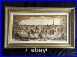 Huile sur toile Luis Ramon Paris Montmartre 1974 École de Paris panorama