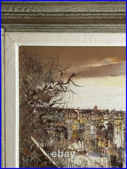 Huile sur toile Luis Ramon Paris Montmartre 1974 École de Paris panorama