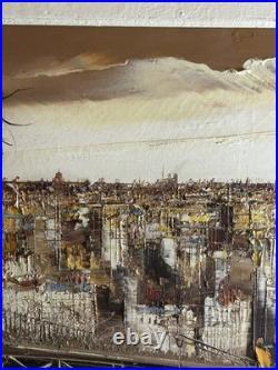 Huile sur toile Luis Ramon Paris Montmartre 1974 École de Paris panorama