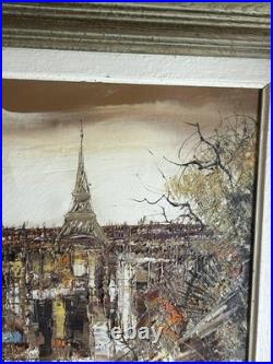 Huile sur toile Luis Ramon Paris Montmartre 1974 École de Paris panorama