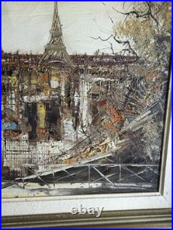 Huile sur toile Luis Ramon Paris Montmartre 1974 École de Paris panorama