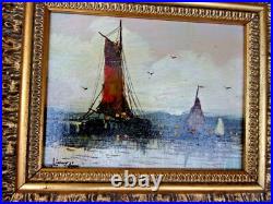 Huile sur toile MARINE signée en bas à gauche