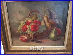 Huile sur toile Nature Morte. Ancienne. 41cmx 33 Cm